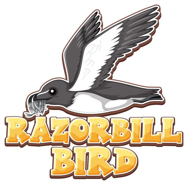 Free vector razorbill bird logo with carton character