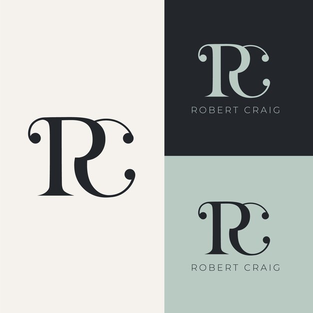 Дизайн монограммы логотипа Rc