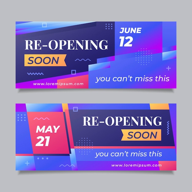 Re-opening shops soon banner