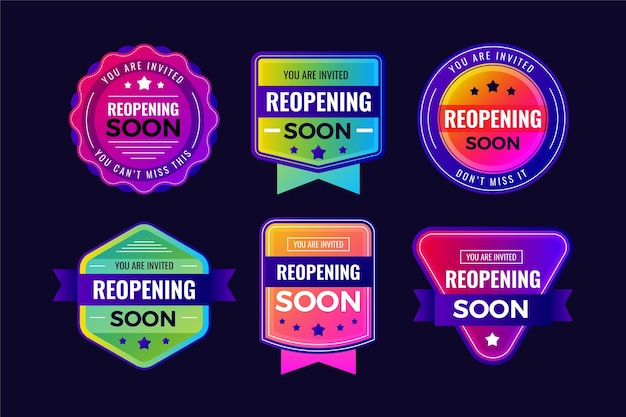 Re-opening soon badges collection