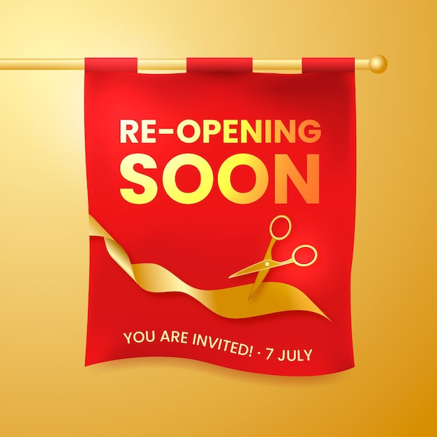 Re-opening soon banner concept