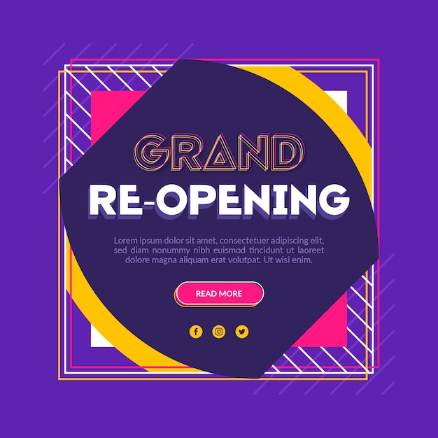 Re-opening soon banner template