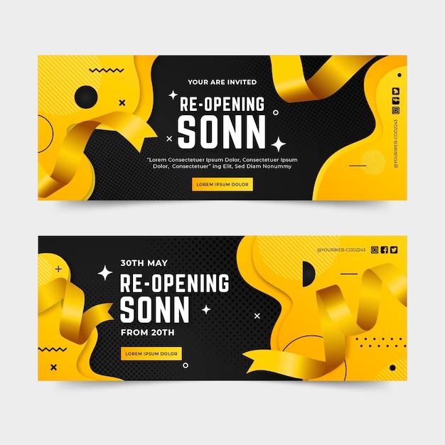 Re-opening soon banner template