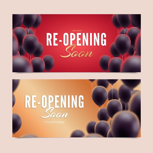 Re-opening soon banner template