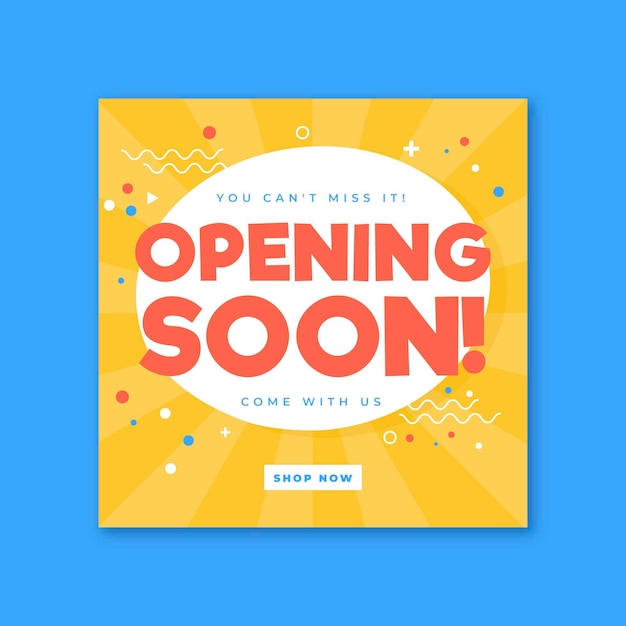 Free vector re-opening soon with confetti background