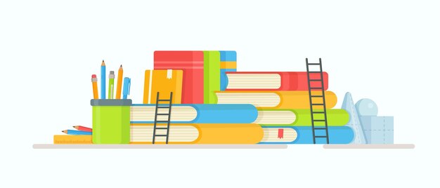 試験の準備 受験のイラスト 宿題をする 読書 プレミアムベクター