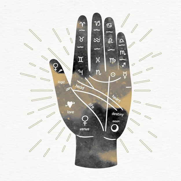 Reading the future palmistry concept