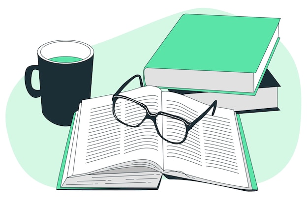 Reading glasses concept illustration