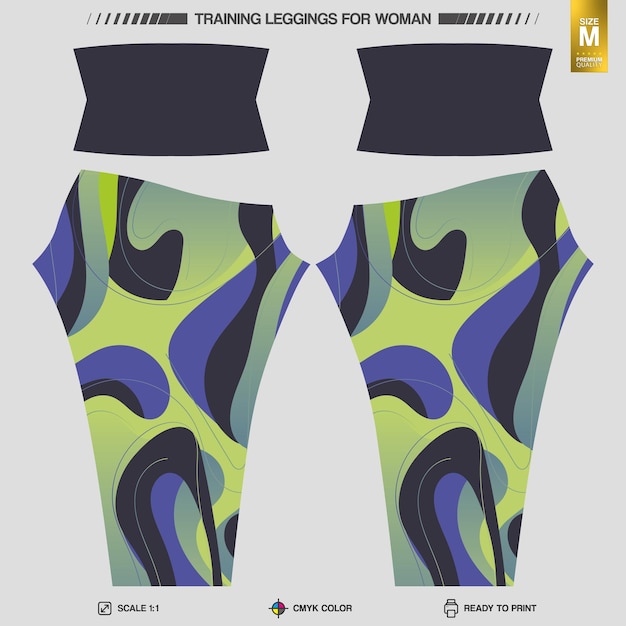 Vettore gratuito leggings sportivi pronti da stampare sport pronti da stampare