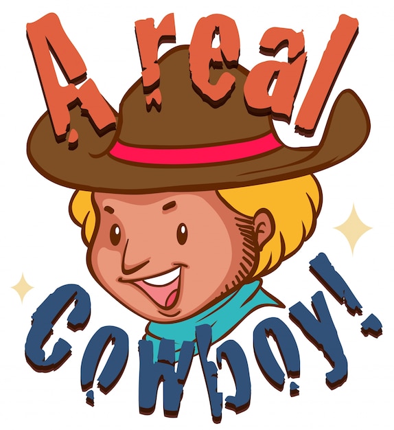 Real cowboy with text