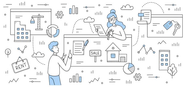 Работа риэлторов в агентстве недвижимости