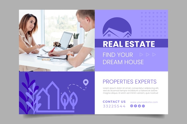 Free vector real estate banner template