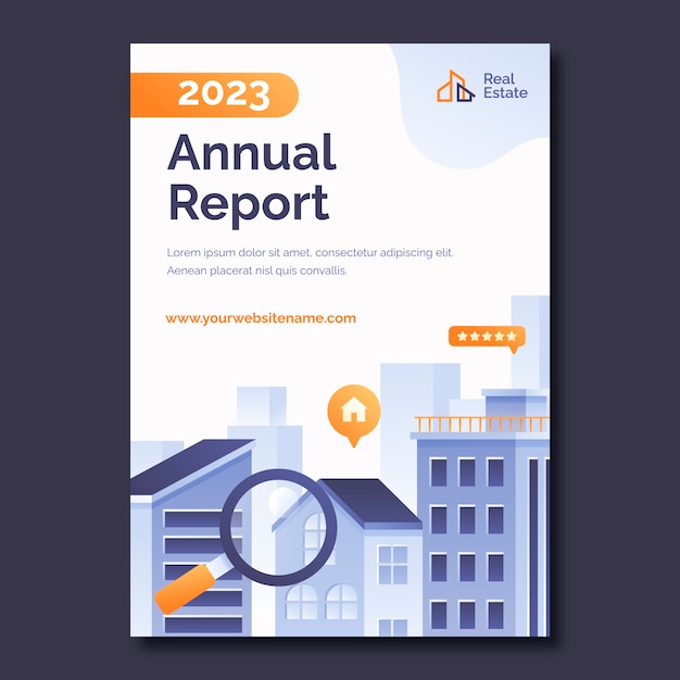 Free vector real estate business annual report