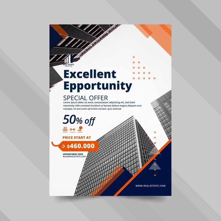 Free Vector real estate business flyer template