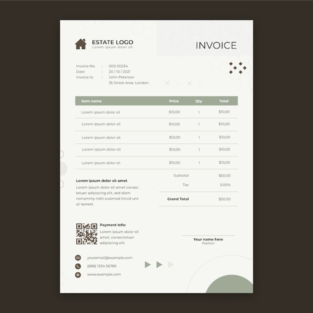 real estate business invoice template