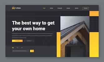 Free vector real estate business landing page template