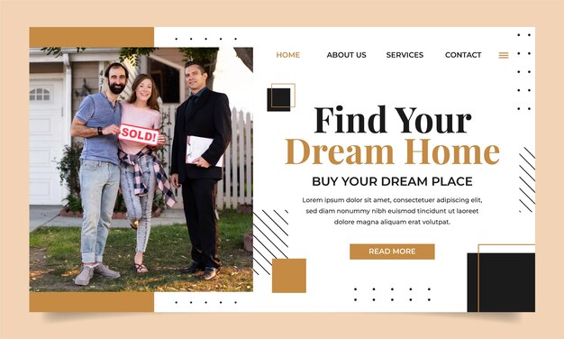 Real estate business landing page template