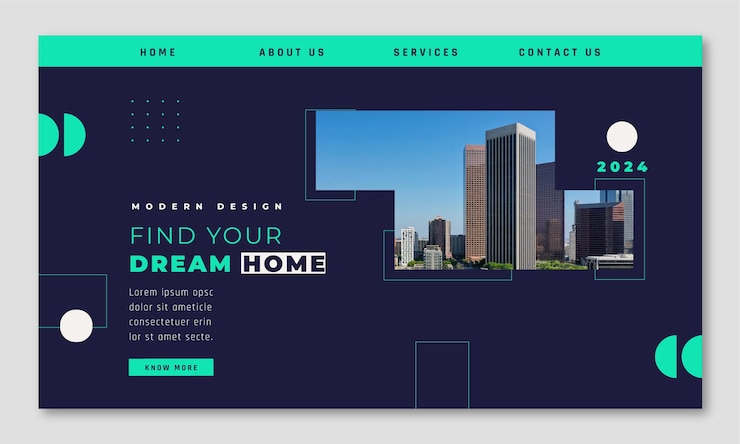 Free Vector real estate business landing page template