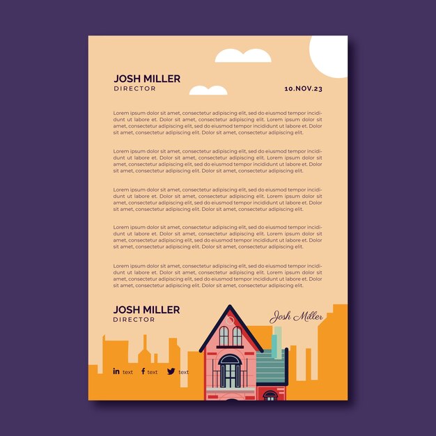 Real estate business letterhead template