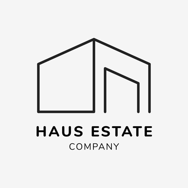 Шаблон логотипа бизнеса недвижимости для брендинга дизайна вектора, текст компании haus estate