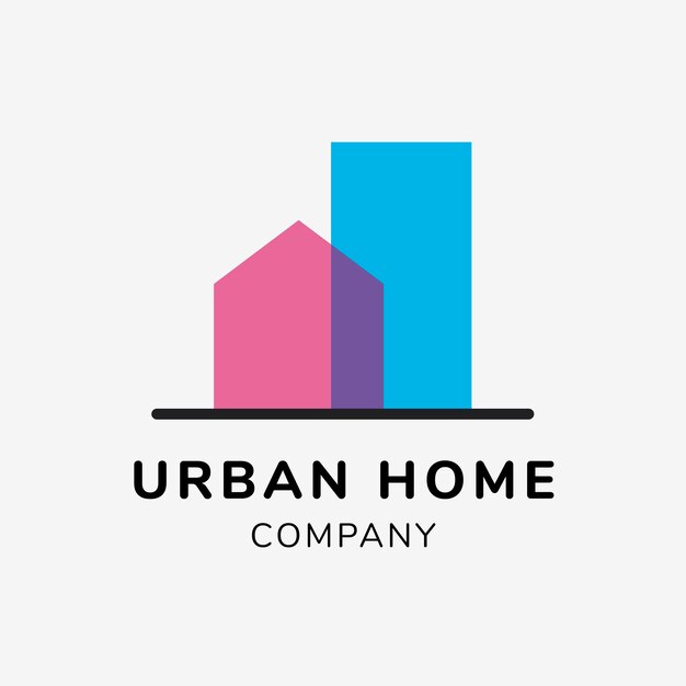 Real estate business logo template for branding design vector, urban home company text