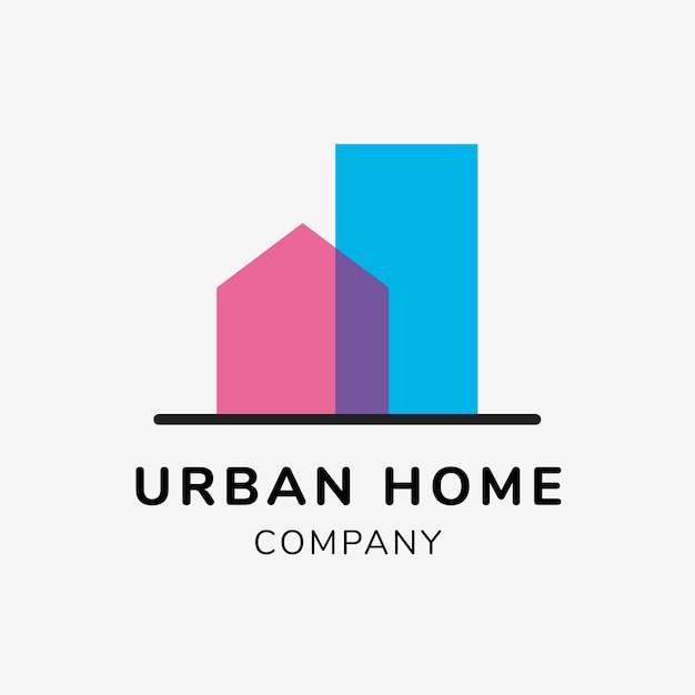 Real estate business logo template for branding design vector, urban home company text