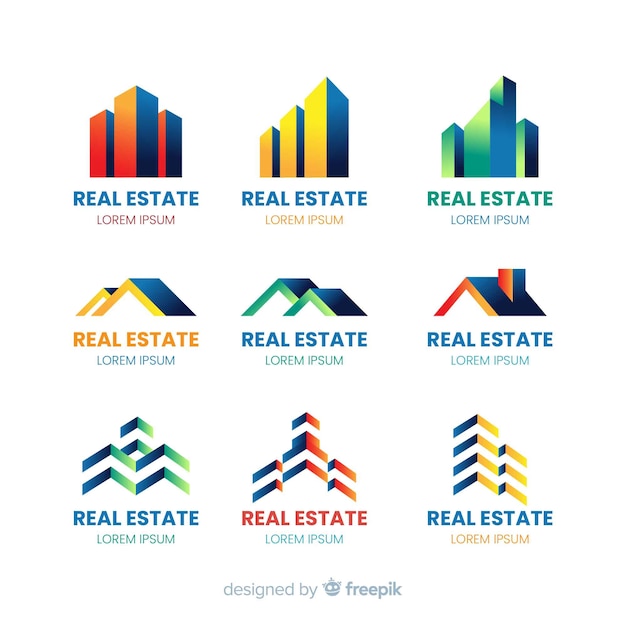 Real estate business logo template collection