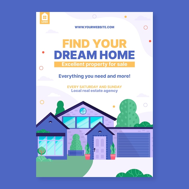 Real estate business poster template