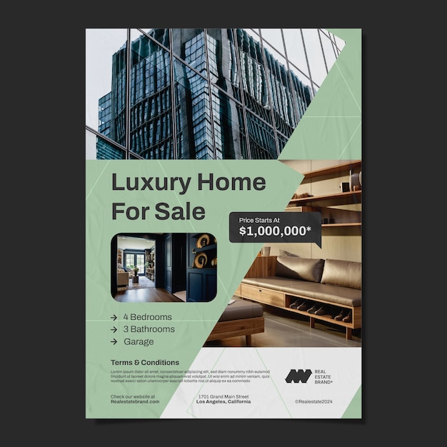 Free vector real estate business poster template