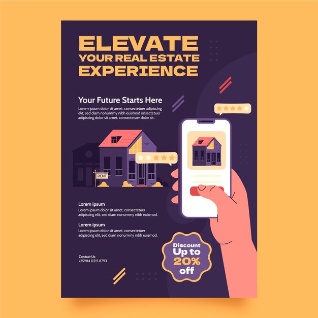 Real estate business poster template