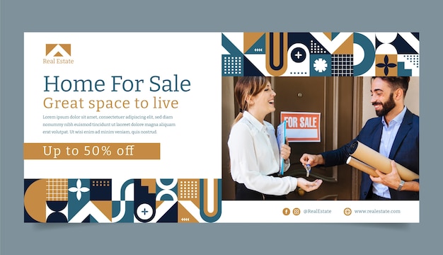 Free vector real estate business  sale banner template