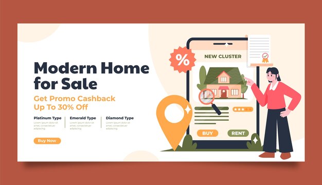 Real estate business sale banner template