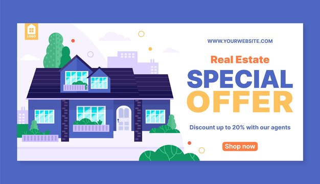 Real estate business sale banner template