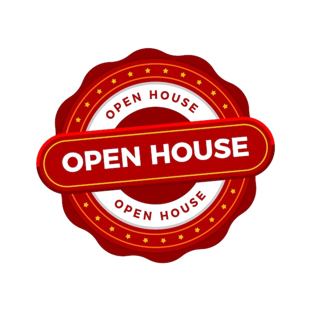 Real estate business with open house badge