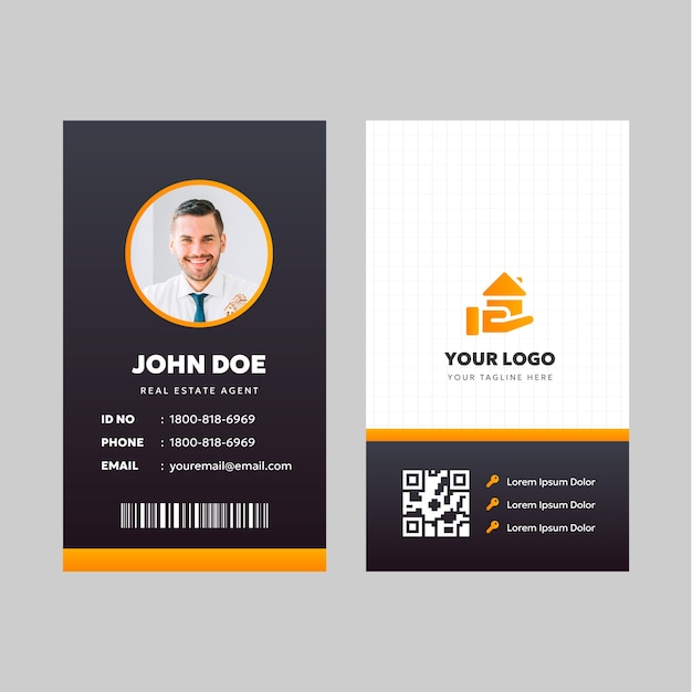 Free vector real estate concept id card