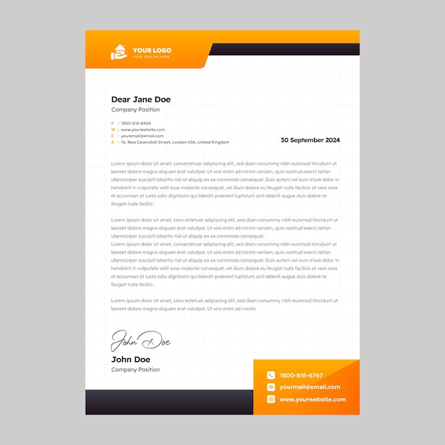 Real estate concept letterhead template