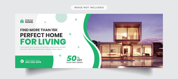 Real estate facebook timeline cover and banner template