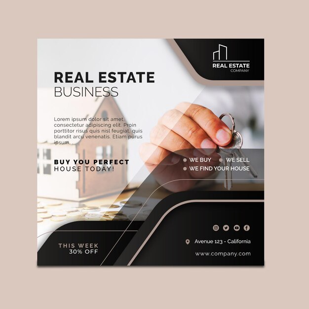 Real estate flyer square