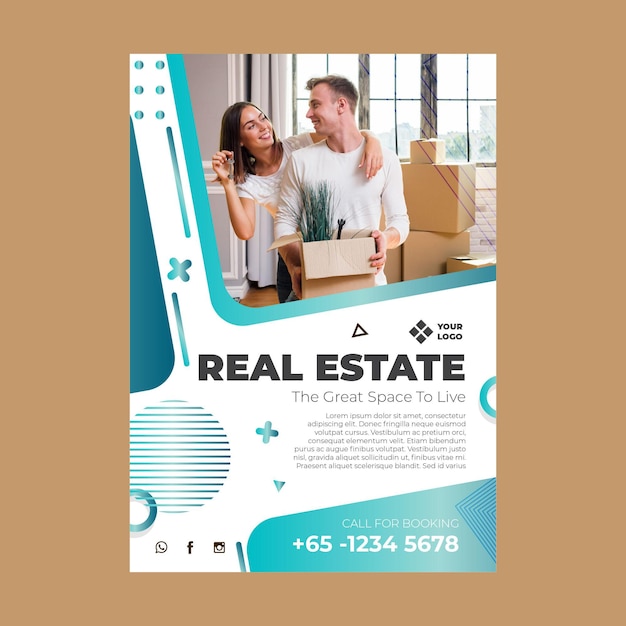 Free vector real estate flyer template