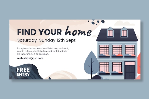 Free vector real estate horizontal banner template