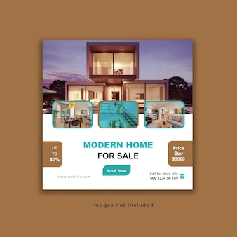 Real estate house property social media or instagram post design template