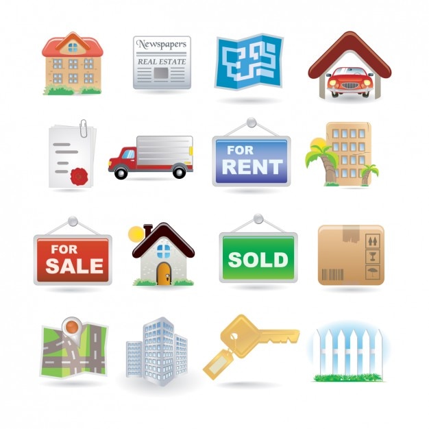 Free vector real estate icon collection