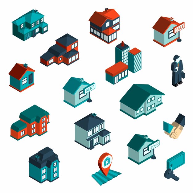 Real Estate Icon Isometric