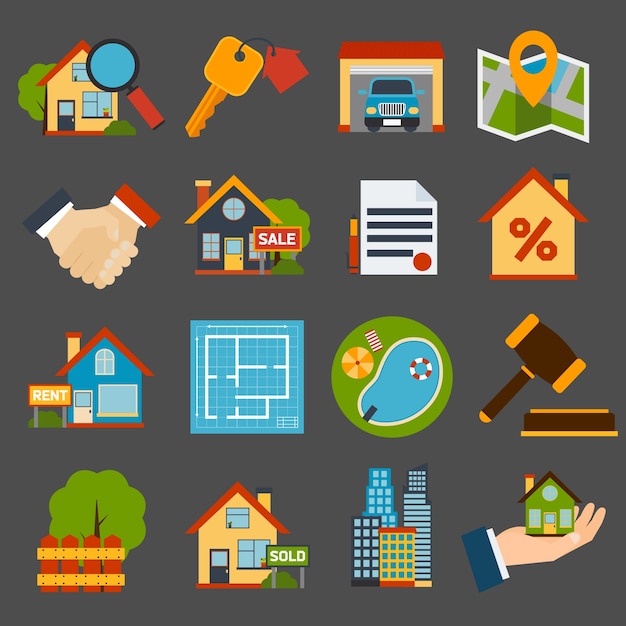 Free vector real estate icons