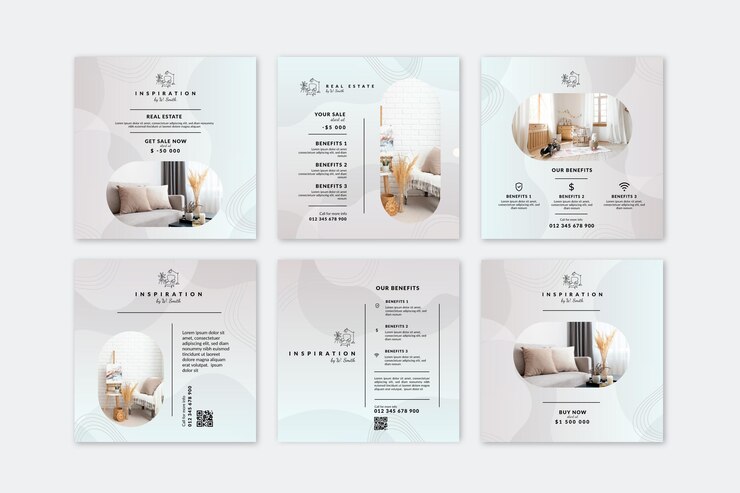 Free Vector real estate instagram posts