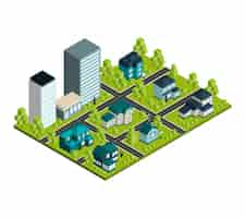 Free vector real estate isometric