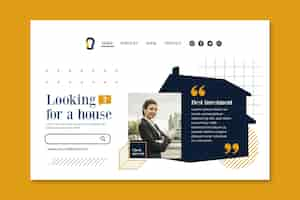 Free vector real estate landing page template