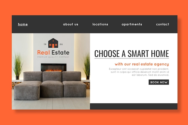 Real estate landing page template