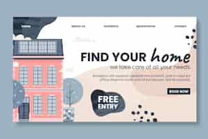 Free vector real estate landing page template