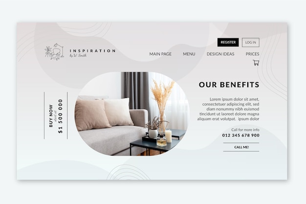 Free vector real estate landing page template